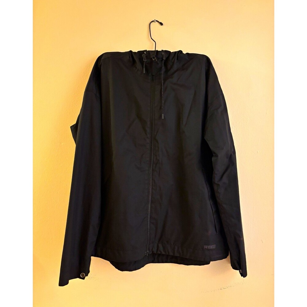 REI Co-op Women’s Windbreaker Water ResistantJacket Hooded Full-Zip Black Size S